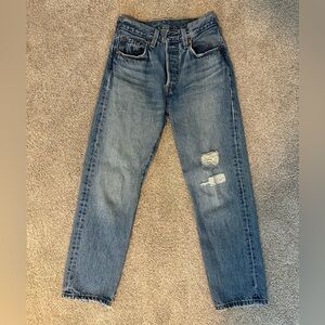 Levi’s 501 Distressed Cropped Jeans